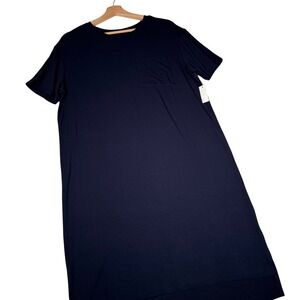 Daily Ritual Navy Blue Pocket T-Shirt Dress DR1932962 Small‎ Casual Short Slv